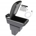 Ocpty Auto Armrest Center Console Lid Skin Cover Box For 2010 2011 2012 2013 2014 2015 Juke Black