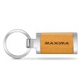 Nissan Maxima Laser Engraved Maple Wood Chrome Metal Trim Key Chain