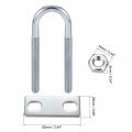 Uxcell Round U-bolts 4 Sets 0 98 25mm Inner Width 90mm Length Steel M8 With Nut Plate