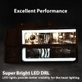 G-plus Corner Headlight Bumper Lamp W Bulbs Compatible With Gmc C1500 K1500 Yukon C2500 K2500 Suburban 1994-1999 Smoke Lens