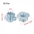 Uxcell M10 4 Pronged Tee Nut T-nut For Table Legs Rock Climbing Wall Woodwork Holds Wood Cabinetry 50pcs