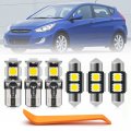 7pcs Interior Led Lights Bulb Kit For Hyundai Accent 2012 2013 2014 2015 2016 2017 Map Dome Trunk License Plate Super Bright