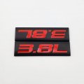 Axlezx 2x Chrome Metal 3 8l Logo Car Emblem Premiumd 8 V6 Badge Auto Door Fender Sticker Side Wing Decal 3 Black Red
