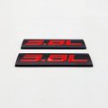 Axlezx 2x Chrome Metal 3 8l Logo Car Emblem Premiumd 8 V6 Badge Auto Door Fender Sticker Side Wing Decal 3 Black Red
