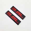 Axlezx 2x Chrome Metal 3 8l Logo Car Emblem Premiumd 8 V6 Badge Auto Door Fender Sticker Side Wing Decal 3 Black Red
