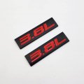 Axlezx 2x Chrome Metal 3 8l Logo Car Emblem Premiumd 8 V6 Badge Auto Door Fender Sticker Side Wing Decal 3 Black Red