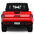 Jeep Gladiator In 3d Dark Gray Letters On Black Metal License Plate Frame