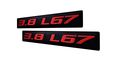 2x Pair Set 3 8 L67 Red On Black Highly Polished Real Aluminum Emblems Of 2