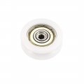 Uxcell Bearing Roller With Threaded Rod 30x11mm M8 U Groove For Sliding Door Track Guide Nylon White