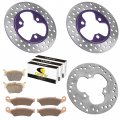 Caltric Front And Rear Brake Disc Rotor With Pads Compatible Honda Trx450r Trx 450r Sportrax 450 2x4 2004-2005