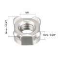 Uxcell Weld Nuts M8 Square Unc Coarse Carbon Steel Machine Screw Silver Pack Of 10