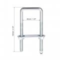 Uxcell Square U-bolts 1-5 8 40mm Inner Width 120mm Length Carbon Steel M8 With Nuts Frame Plate Round Washers