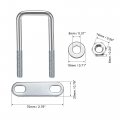 Uxcell Square U-bolts 1-5 8 40mm Inner Width 120mm Length Carbon Steel M8 With Nuts Frame Plate Round Washers