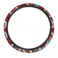 Tsvaga Red Aztec Universal 15 Steering Wheel Cover For Women Automotive Accessories Decoration Breathable Soft Comfy Non-slip 