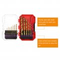 Uxcell 14pcs Titanium Twist Drill Bit Set 16 1 2 Drilling Dia High Speed Steel Drills For Hardened Metal Stainless Cast Iron