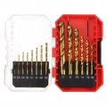 Uxcell 14pcs Titanium Twist Drill Bit Set 16 1 2 Drilling Dia High Speed Steel Drills For Hardened Metal Stainless Cast Iron