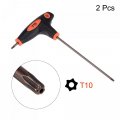 Uxcell T10 Anti Tamper Proof Torx Key T-handle Dual End Wrench S2 Steel 2 Pcs