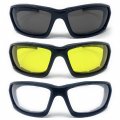 The Biker Motorcycle Padded Glasses Shades Outdoor Sports Wrap Around Sunglasses Night Driving Clear And Smoke Lens 