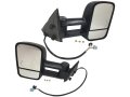 Power Towing Mirror Set Manual Telescoping Heated With In-glass Turn Signal Black Textured For 2003-2007 Gmc Sierra 2500 Hd