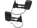 Power Towing Mirror Set Manual Telescoping Heated With In-glass Turn Signal Black Textured For 2003-2007 Gmc Sierra 2500 Hd