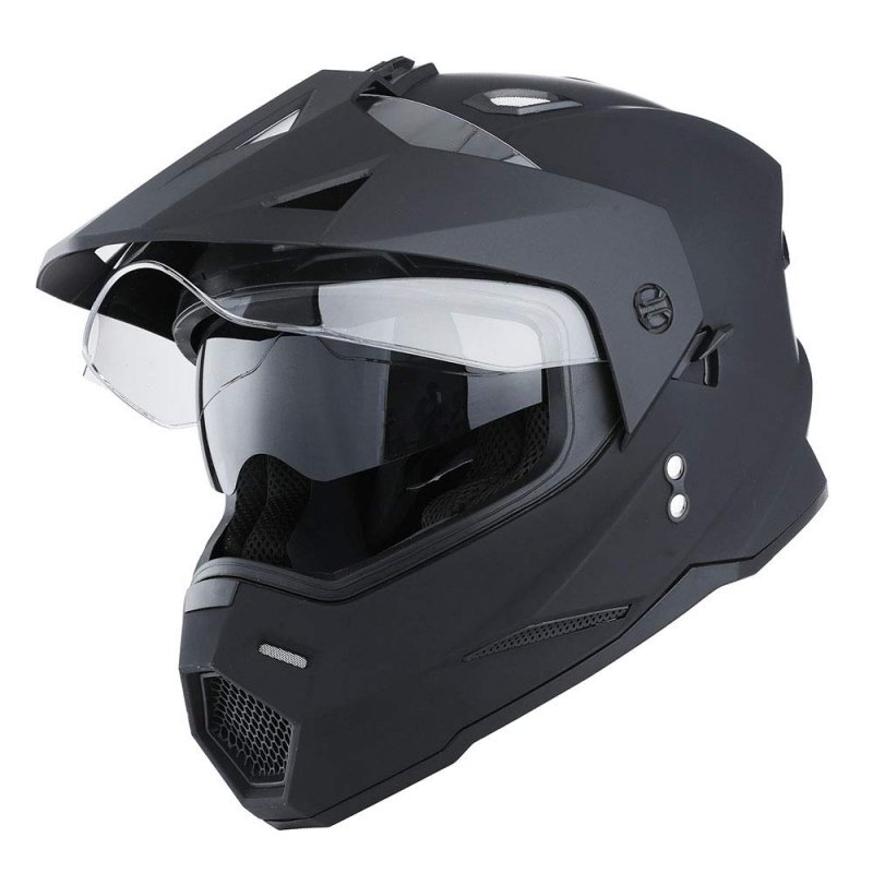 1storm Dual Sport Motorcycle Motocross Off Road Full Face Helmet Visor Matt Black Size Medium