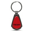 Chrysler On Red Dome Dark Gunmetal Metal Teardrop Key Chain