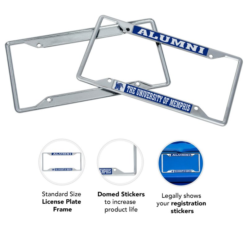 University Of Memphis Tigers Um Metal License Plate Frame For Front Or Back Car Officially Licensed Alumni