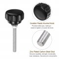 Uxcell 4 Set M5 X 50mm Male Thread Knurled Knobs Thumb Screws With Nuts Washers Clamping Knob Grip 25mm Plastic Head Hand