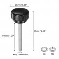 Uxcell 4 Set M5 X 50mm Male Thread Knurled Knobs Thumb Screws With Nuts Washers Clamping Knob Grip 25mm Plastic Head Hand