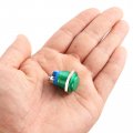 Uxcell Latching Metal Push Button Switch 19mm Mounting Dia 1no Spst Green Led Light High Round Head 1pcs