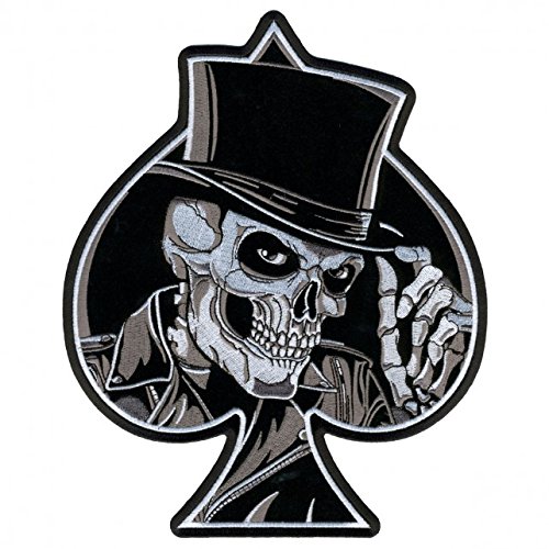 Hot Leathers Top Hat Skull High Thread Embroidered Iron-on Saw-on Rayon Patch 8 X 10 Exceptional Quality