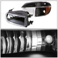 Auto Dynasty Black Housing Amber Corner Headlight Head Lamps Tool Kit Compatible With 95-01 Ford Explorer