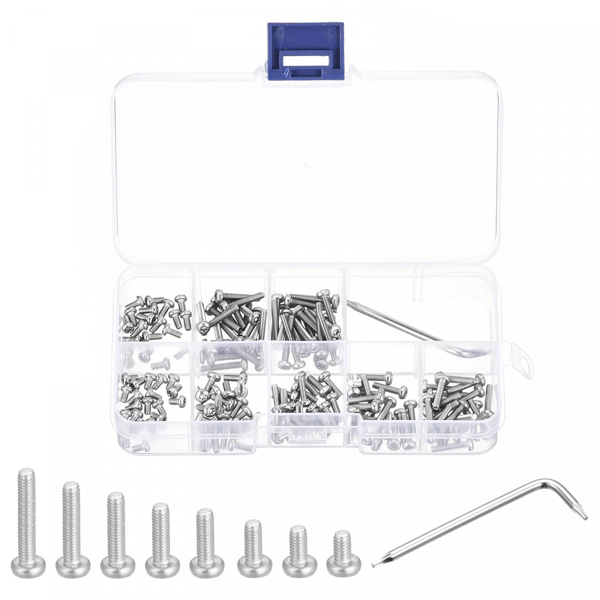 M2 5 Torx Security Screws Kit M2x4 5 6 8 10 12 14 16mm 160pcs 304 Stainless Steel Pan Head Tamper Proof Screw W T8 Wrench Bolts