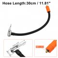 X Autohaux 30cm Tire Inflator Extension Hose With Metal Lock Chuck Adapter Convert To On Connection Air Pump Tube Valve Pipe