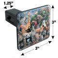 World Animals Family Reunion Monkey Bear Zebra Elephant Tow Trailer Hitch Cover Plug Insert
