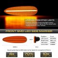 Vipmotoz Full Led Strip Front Side Marker Lights Fender Parking Lamps Compatible With 2004-2006 Pontiac Gto Chrome Housing