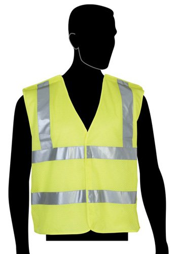 Liberty Hivizgard Polyester All Mesh Fabric 5-point Break-away Class 2 Safety Vest With Wide Silver Reflective Stripes And