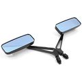 Black Rectangle Motorcycle Rearview Side Mirrors 10mm 8mm Anti Glare Convex Lenses For Honda Kawasaki Suzuki Yamaha Cruiser 