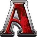 Reflective Inferno Red Flames Letter A 