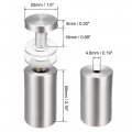 Uxcell 1 Dia X 2-1 2 25x62mm Standoff Screws Wall Mount Sign Holders Acrylic Glass Nails 8pcs