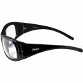 Global Vision Marilyn-2 Night Motorcycle Riding Glasses For Women Padded Bling Black Frames Driving Mirror Clear Lenses