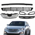 Waltyotur Front Grille And Fog Light Bezels Set Chrome Replacement For Santa Fe Sport 2013 2014 2015 2016