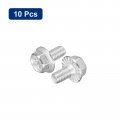 Uxcell M4x8mm Phillips Hex Head Flange Bolts 10pcs 304 Stainless Steelagon Hex Machine Screws