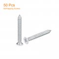Uxcell St3 5x30mm White Screws Self Tapping 50pcs Flat Head Phillips Wood For Woodworking