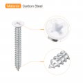 Uxcell St3 5x30mm White Screws Self Tapping 50pcs Flat Head Phillips Wood For Woodworking
