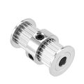Uxcell Aluminum Double-headed Gt2 20 Teeth 5mm Bore Timing Belt Pulley Flange Synchronous Wheel For 3d Printer
