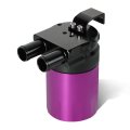 Universal Billet Aluminum Sealed Baffled Oil Catch Can Reservoir Tank 240ml 3 4 Inches Od 2-port Purple 