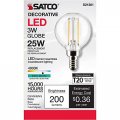 Satco 3-watt Led E12 Light Bulb 4000k 15000 Hour Rating Dimmable
