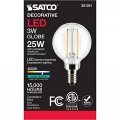 Satco 3-watt Led E12 Light Bulb 4000k 15000 Hour Rating Dimmable