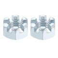 5 8-11 Unc Hexagon Slotted Nut Grade 6 8 Zinc-plated Carbon Steel Hex Nuts Good For Machinery Repairing Silver 2pcs 